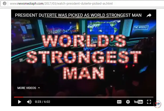Duterte Worlds strongest man