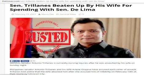 Trillanes beaten up by his wife