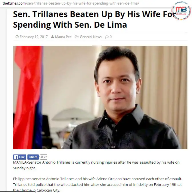Trillanes beaten up by his wife