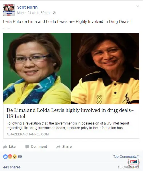 Loida Lewis involved in drugs
