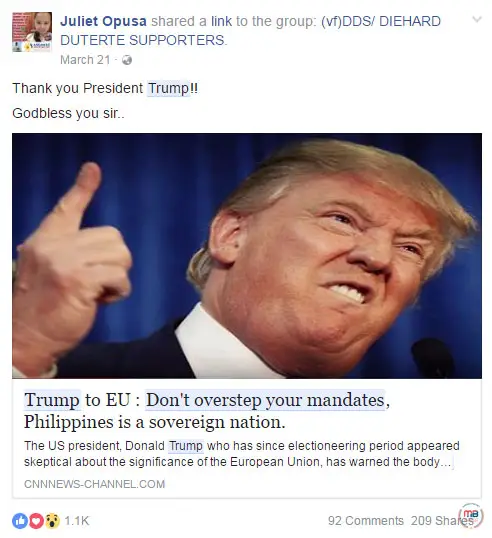 Trump told EU