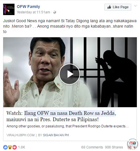 Duterte will bring home OFWs 