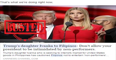 Ivanka Trump warned Filipinos