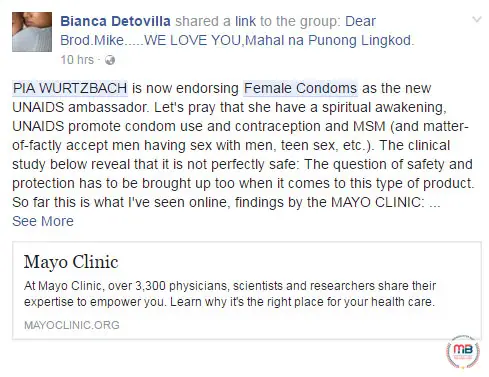 Pia Wurtzbach is giving away female condoms