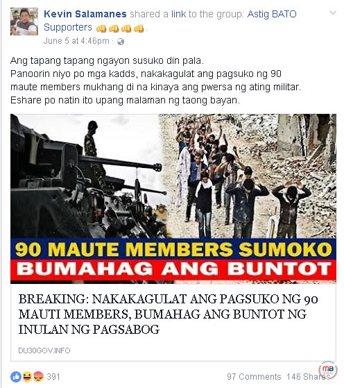90 Maute members surrendered