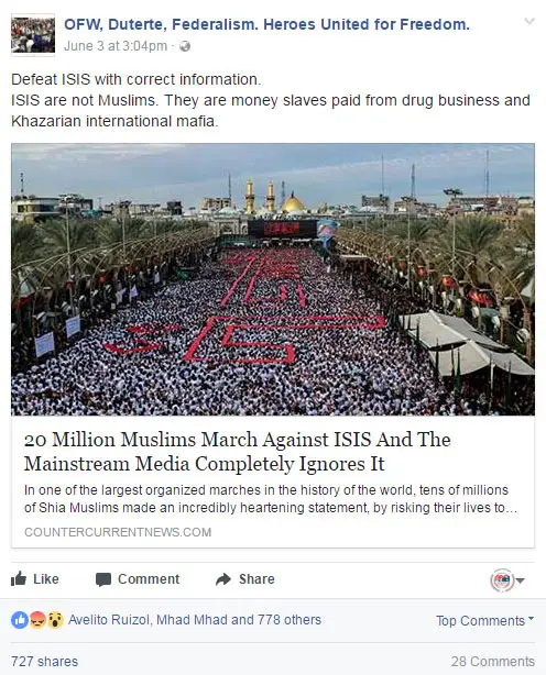 20 million Muslims marched vs. ISIS 