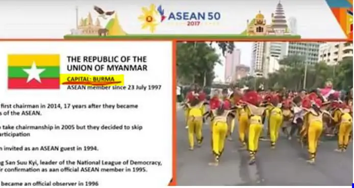 ASEAN 50 Burma as Myanmar
