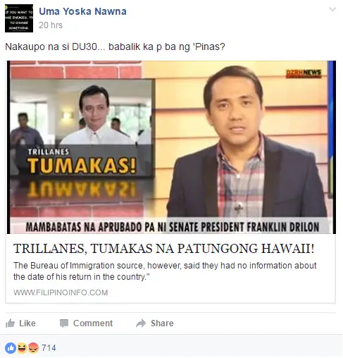 Trillanes Trip to Hawaii - Meme Buster